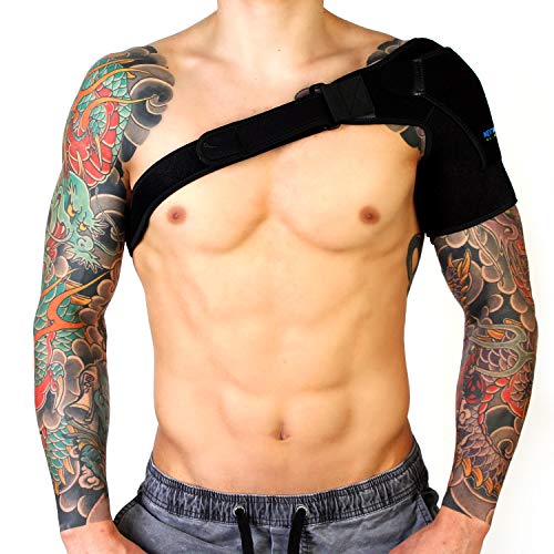 Shoulder Brace for Men & Women - Right and Left Shoulder Adjustable Compression Support Sleeve - Neoprene Stabilizer- Pain Relief for Torn Rotator Cuff, AC Joint, & Tendonitis by Nextwave Wellness