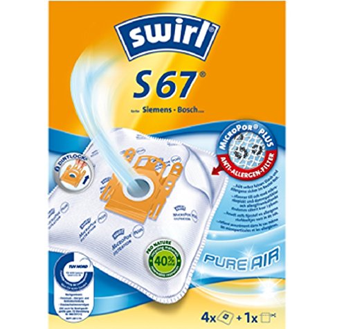 Swirl M 40 MicroPor® Plus für Miele und Hoover Staubsauger / S 67 MicroPor® Plus Staubsaugerbeutel Siemens Bosch Privileg... (S67, 4x 4er Pack)