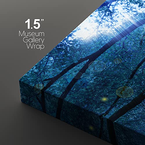 Wall26 Canvas Print Wall Art Set Sparkling Star In Blue Mystic Forest Nature Wilderness Photography Realism Rustic Landscape Colorful Multicolor Ultra For Living Room, Bedroom, Office - 24"X36"X3 #TOP3