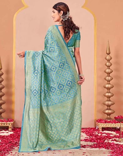 Image of SIRIL Women's Banarasi Soft Silk Saree Pure Silk with Unstitched Blouse Piece