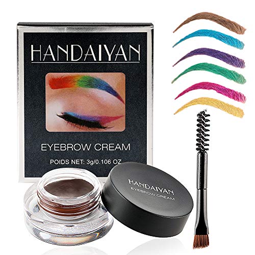 Eyebrow Pomade, Liner and Eyebrow Cream with Brush - Long Lasting Brow Color Gel, Tame & Frane Tinted Eyebrows Enhancers that Fills and Shapes Brows, Buildable Eyebrow Makeup Cosmetics (Brown)
