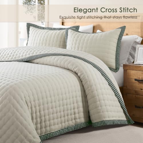 Image of WDCOZY Cloud Soft Quilt Set, King Size, Beige Trim, 3 Pieces 104x90 inches