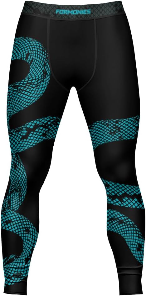 FORMONIES Snake Men’s BJJ Spats – MMA Compression Pants for Jiu Jitsu Grappling Cross Training & Combat Sports