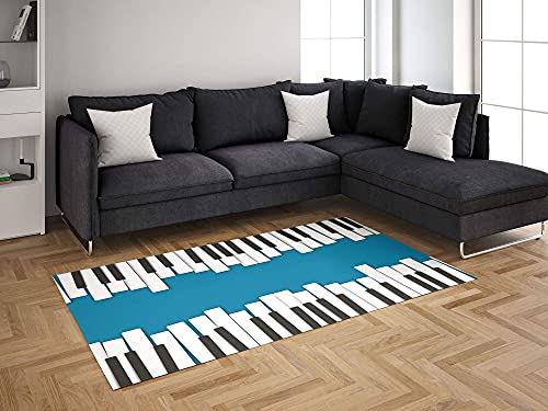 Oedim Alfombra Piano Fondo Azul para Habitaciones PVC | 95 x 95 cm | Moqueta PVC | Suelo vinílico | Decoración del Hogar | Suelo Sintasol | Suelo de Protección |