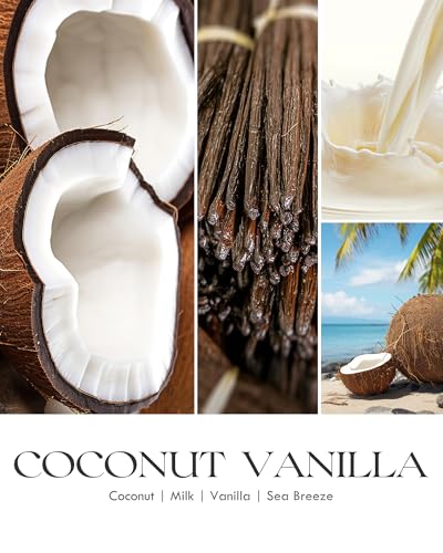 Image of AOOVOO Vanilla Coconut Candle - Large Scented Candles 22oz, Soy Candles, Aromatherapy Candle, Soy Wax Candle
