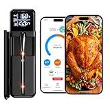 Smart Wireless Meat Thermometer,Digital Cooking Thermometer with Dual High-Accuracy Sensors,Ceramic Heat-Resistant Probe, Instant Read LCD & App Control for Kitchen,BBQ,Oven,Grill,Air Fryer