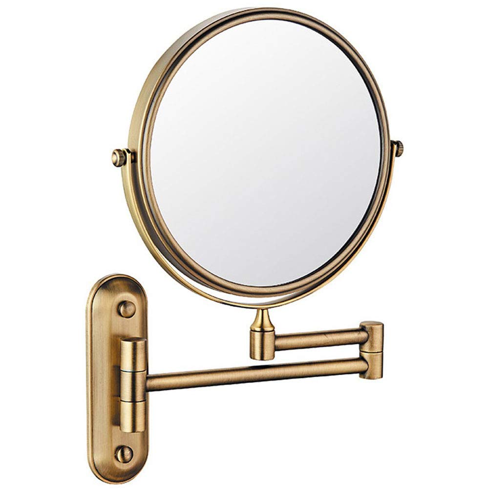 SaryEdge Wall Mounted Mirror, 3/5X Magnification + Normal Bathroom Shaving Mirror Double-sided Magnifying Makeup Vanity Swivel Mirror, 8 Inch Extendable Arm, Chrome Finished,Archa,Archaize-1X/5X