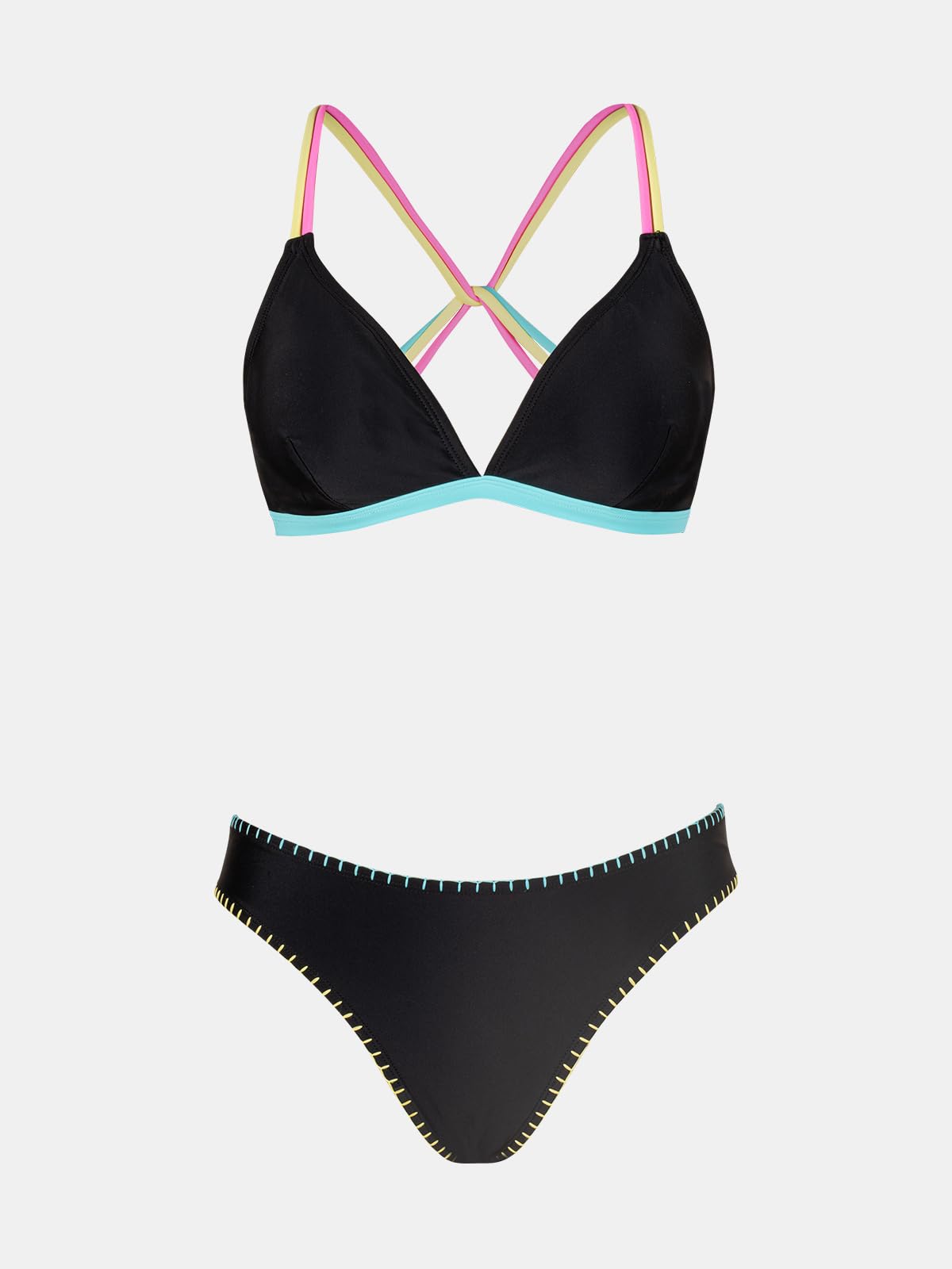 CUPSHE Damen Bikini Set Wickeloptik Blumenmuster Low Rise Bademode