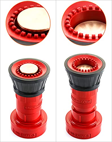 Image of QWORK Fire Hose Nozzle, 2 inch Heavy Duty NPSH /NPT Thermoplastic Constant Flow Fog Nozzle, Fire Equipment, 2 Pack