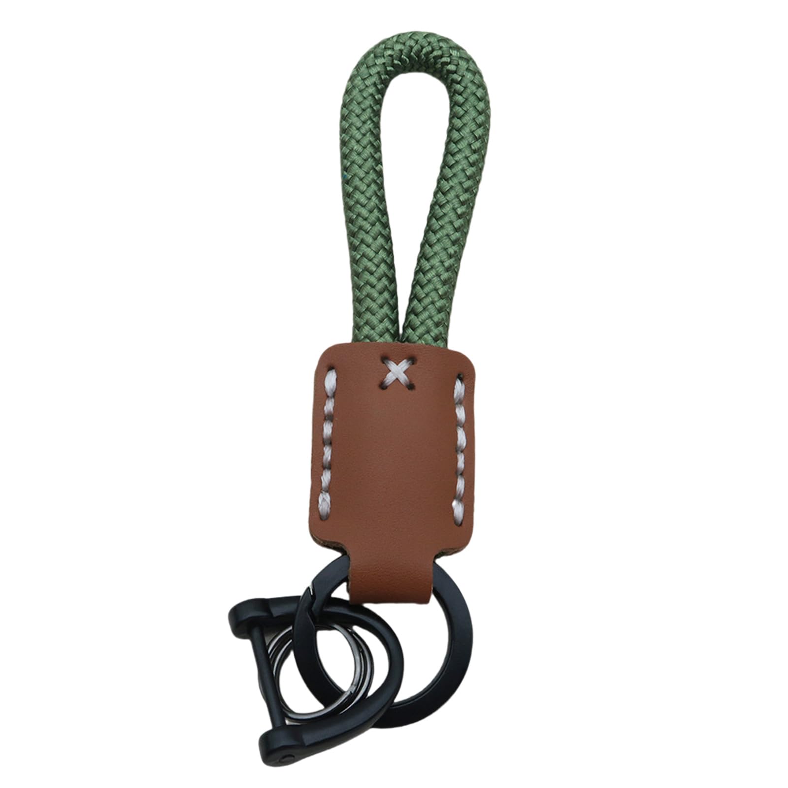 CLOTHBAG Handwoven Leather Keychain Cowhides and Braided Rope Key Chain Pendant for Car Owners and Business