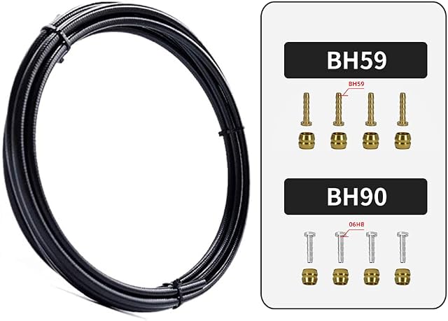 FOMTOR Brake Hose, Universal Brake Cable, 2500mm Hydraulic Brake Hose Kit, Brake Cables Mountain Bike, for SRAM/Shimano BH59 BH90 System, for MTB/Road Bike(Black)