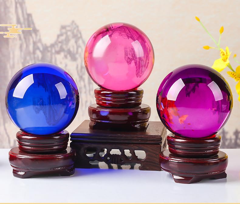 カラー:紫色透明 水晶玉 100mm クリスタルボール