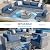 Shintenchi 7 Pieces Outdoor Patio Sectional Sofa Couch, Silver Gray PE Wicker Furniture Conversation Sets with Washable Cushions & Glass Coffee Table for Garden, Poolside, Backyard (Aegean Blue)