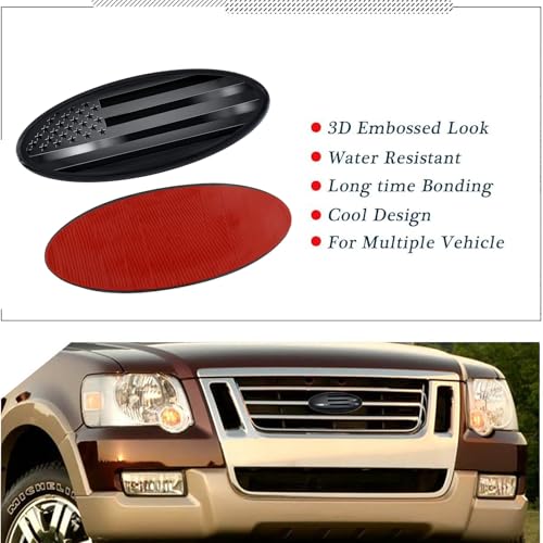 Image of for Ford Emblem, 7 Inch F150 Front Grill Tailgate American Flag Emblem for 04-10 Explorer 03-06 Expedition 07-14 Edge 07-12 Fusion 08-15 Escape 99-04 F150 F250 F350