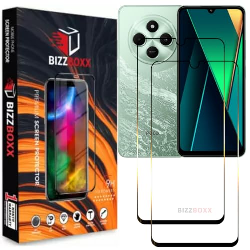 Image of Compatible With POCO M7 5G Tempered Glass Screen Protector Guard With Precise Edges - High Definition, Easy Install, Anti-Fingerprint Screen Guard (POCO M7, 6.88 inch) - Pack of 2