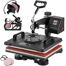 TOPDEEP 5 في 1 آلة الضغط الحراري ، 12x15 بوصة Swing Away Heat Press for Sublimation ، T Shirt Pressing Machine Multifunction ، آلة نقل الضغط الحراري لمقبس قبعة تي شيرت