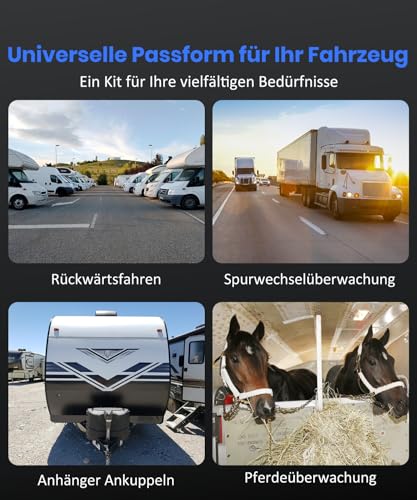 AUTO-VOX Rückfahrkamera Kabellos Solar Magnetische Rückfahrkamera Funk: 1-Minuteneinrichtung, 5\ 1080P Monitor, 115m Reichweite für Wohnwagen, LKW, Auto, Wohnmobil, Anhänger