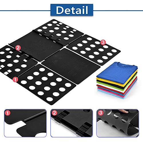 T Shirt Clothes Folder Shirt Folding Board Laundry Organizer Easy And Fast For Kid And Adult(Black&Red) #TOP5