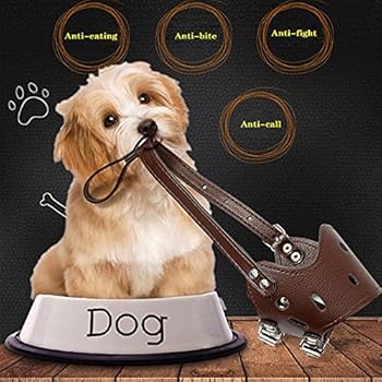 Amazon Co Jp リアルレザーケージバスケットセキュアドッグマズル 犬のための快適安全な吠える吠え袋ムズル 通気性と調節可能な 襟と一緒に使用する 茶色 Size Mmedium ペット用品