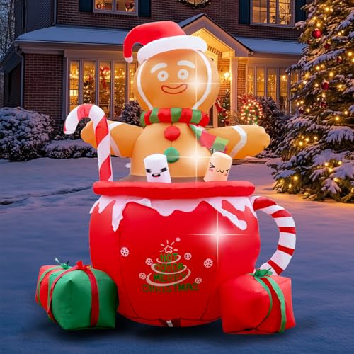 Lebkuchenmann in einer leuchtenden Weihnachtstasse – 1,8 m