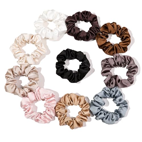Image of Hair Ties Small Scrunchies for Women's Hair Scrunchies Both for Thick Hair or Thin Hair Curl Hair No Crease Ponytail Holder No Hurt Your Hair