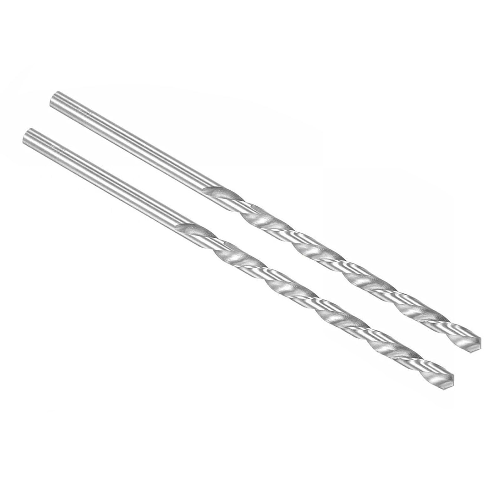 TOP-VIGOR 2Pcs 6.5mm Dia Extra Long Twist Drill Bits, 160mm Length High Speed Steel Extended Spiral Drill Bit