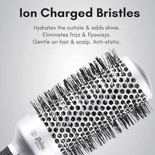 Image of Beaute Secrets Round Hair Brush, Hot Curling Brush(2.5 inch, Barrel 1.5 inch), Roller Comb, Hair Roller Brush, Instantly Adds Volume, Hair Styler, 44mm