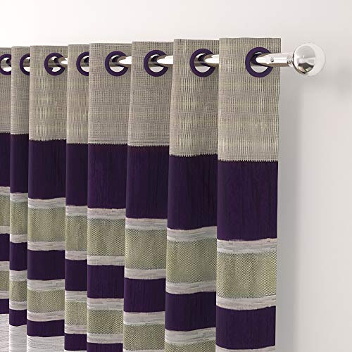 Image of Story@Home Set of 4 Piece Jacquard Multi Eyelet Fancy 5 feet Premium Designer Window Curtains, 60 inch X 46 inch, Brown