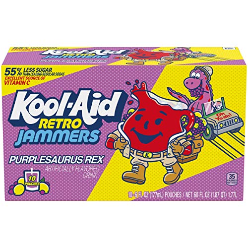 Image of Kool-Aid Retro Jammers Purplesaurus Rex Ready-To-Drink Soft Drink, 10 ct. Box (Pack of 4)