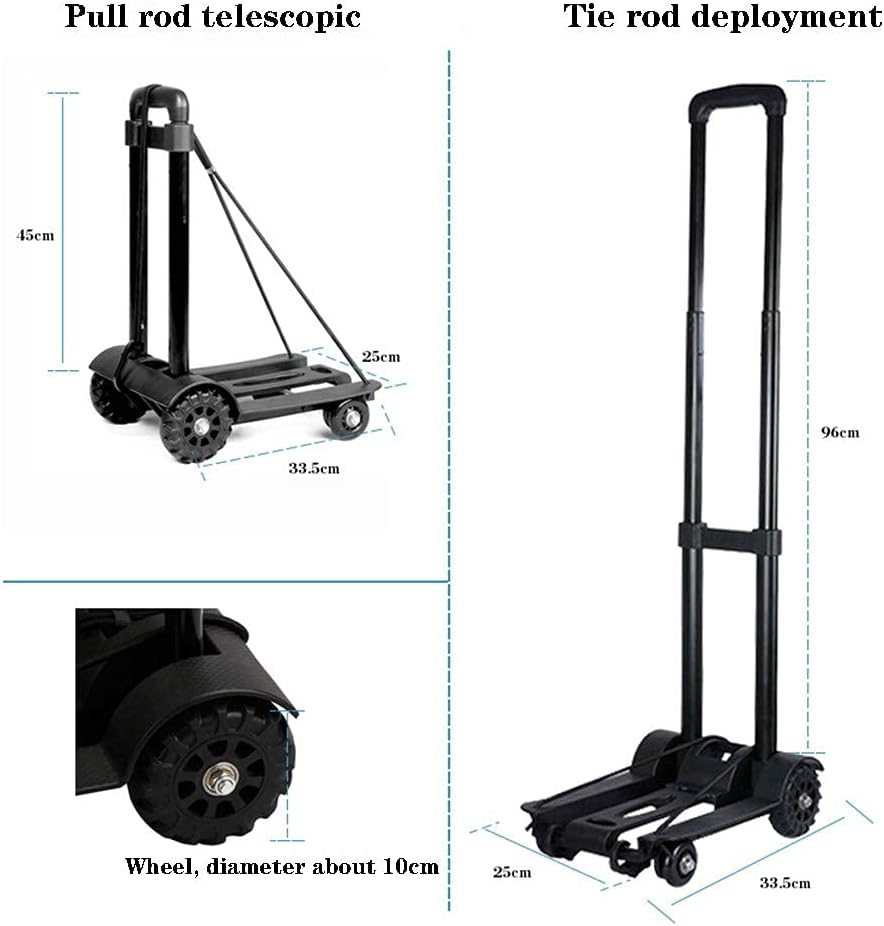 Foldable TrolleyTransport TrolleyFour-Wheeled Folding Luggage Cart Portable Wear-Resistant Load-Bearing Trolley