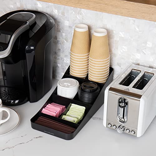 Mind Reader Trove 7 Compartment Coffee Condiment Organizer, Black by Mind Reader - Used condition - Image 7