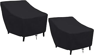 KDR Fundas para silla de patio, 2 piezas, impermeable, transpirable, apilable para jardín, resistente, 96 x 78 x 73 cm
