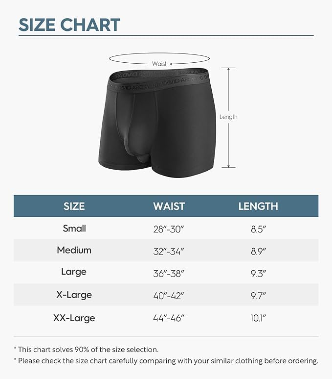 Image of DAVID ARCHY Men's Underwear Ultra Soft Comfy Breathable Bamboo Rayon Trunks in 4 or 7 Pack