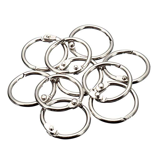 DEZIINE Binder Ring,Key Chain Key Rings,Card Ring, Stainless Steel 10 Pieces - Diameter 2.5 cm