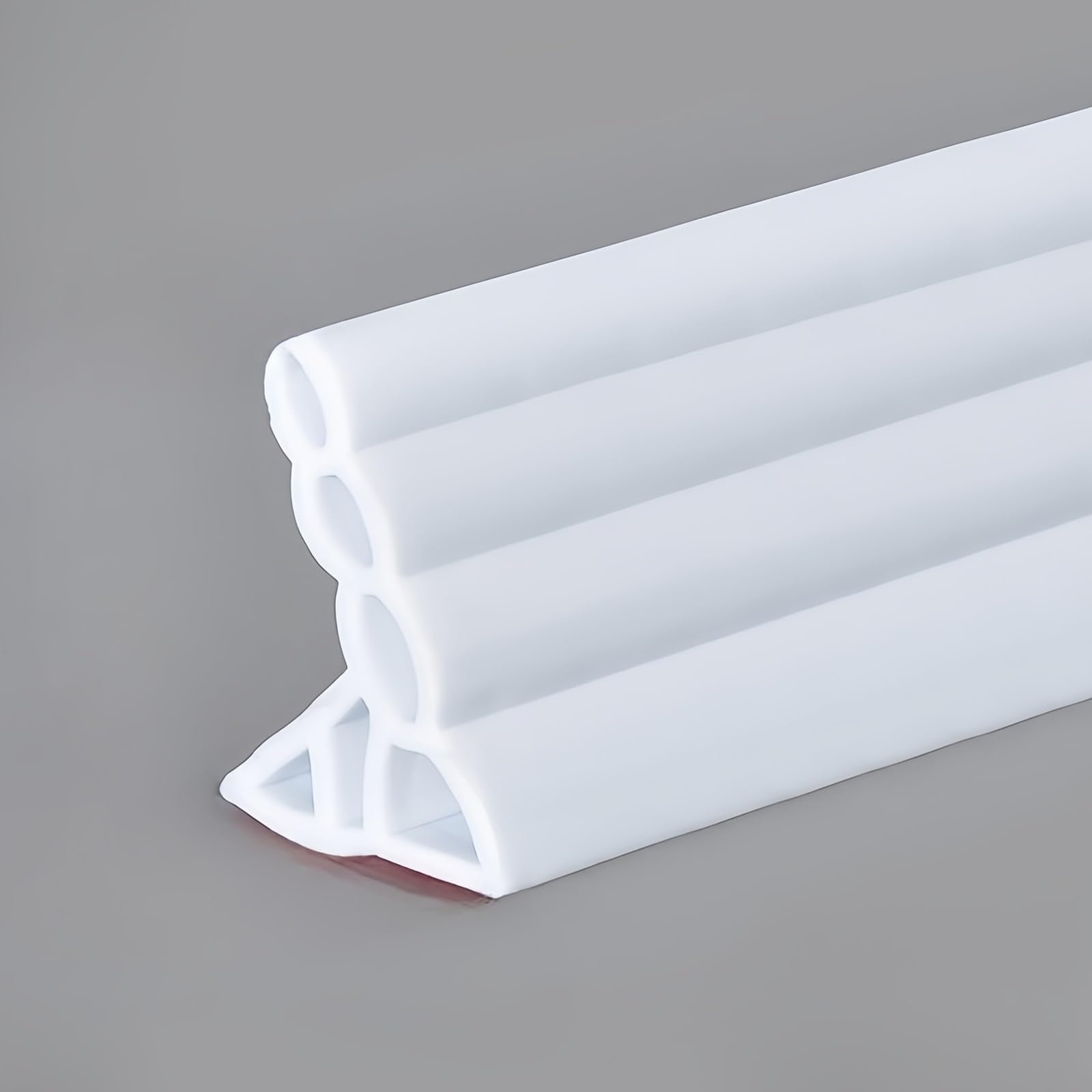 Barriera per doccia autoadesiva, 60-200 cm, in silicone, guarnizione per schermo della doccia, resistente per evitare danni e fuoriuscite d'acqua nel tuo bagno (bianco, 120 cm)