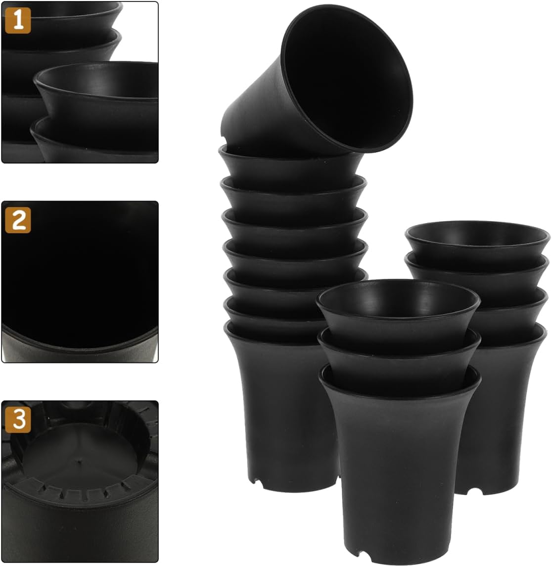 SUPVOX High Waist Flower Pot 3.74 Inch Plastic Planter for Indoor Outdoor Gardening Succulents Ferns Modern Plant Container