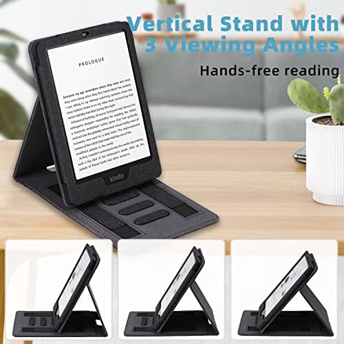 WALNEW Flip Case for 6.8 Kindle Paperwhite 11th Generation 2021  Two Hand Straps PU Leather Vertical Multi-Viewing Stand Cover with Auto Wake/Sleep for Kindle Paperwhite 2021 Signature Edition