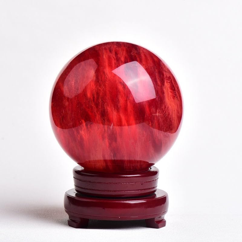 Cristal rouge sphère de fusion 140mm cadeau idéal pour collectionneur