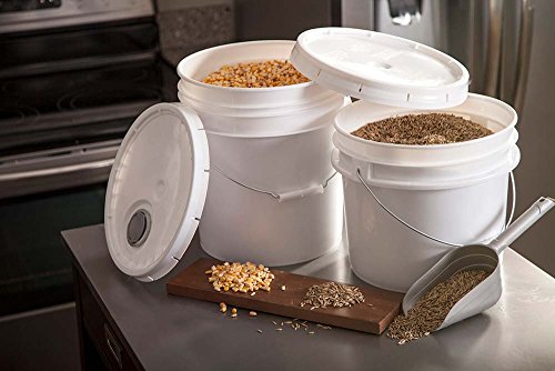 3.5 Gallon White Plastic Bucket & Lid - Durable 90 Mil All Purpose Pail - Food Grade - Contains No Bpa Plastic - Recyclable - 3 Pack #TOP1