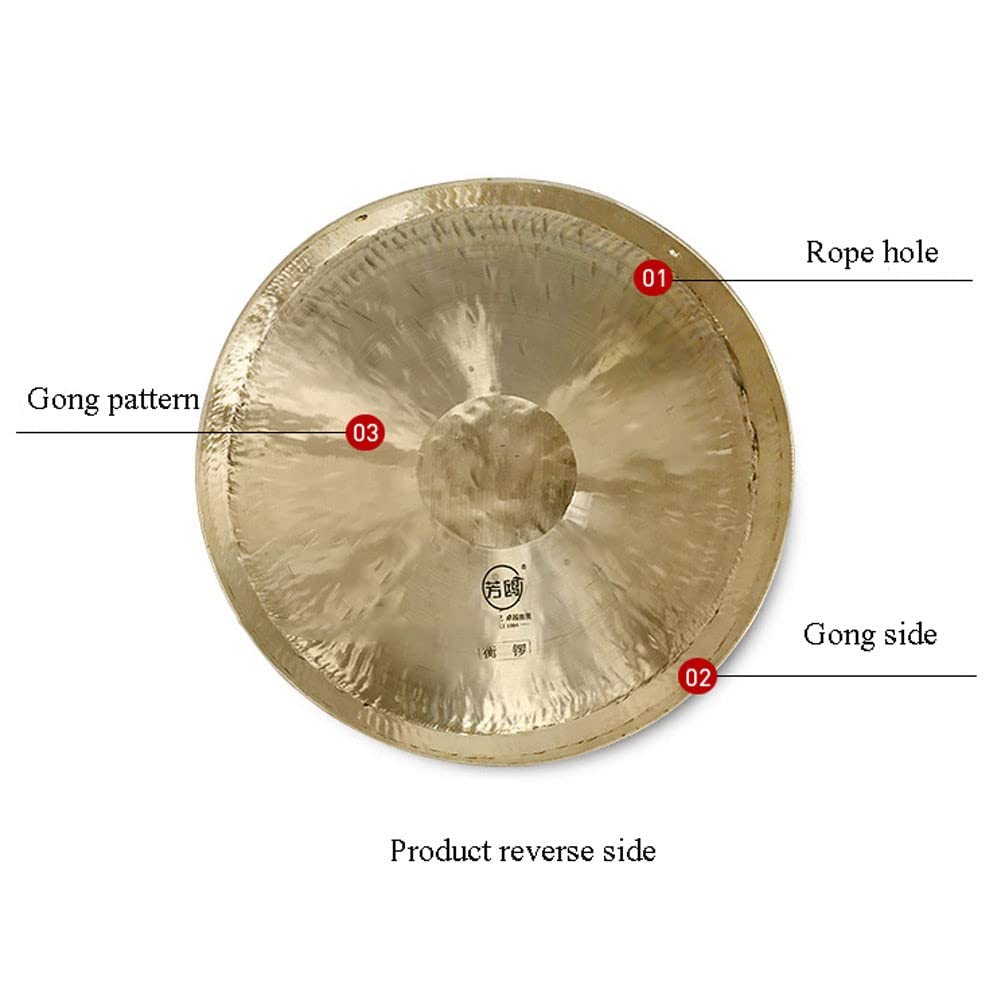 DOOKAA Desktop gong Percussion Instruments Zen Decor Multifunctional Chinese Wind Gong - 30cm Includes Traditional Chinese Gong Mallet and Rope for Hanging/for Sound Therapy, Meditation and Yo