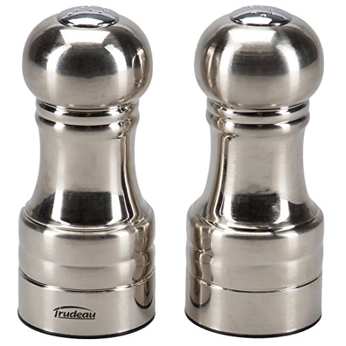 Trudeau Maison Juego de salero y pimentero, 2 piezas, color plateado