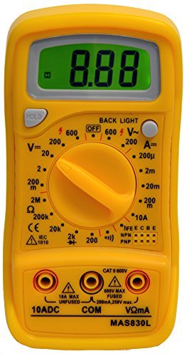 Mastech Mas830L Pocket Palm Size Digital Multimeter Date Hold AC DC Voltage Current