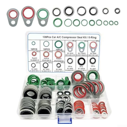 Juntas tóricas AC de 139 piezas para solucionar fugas de aceite en aire acondicionado de coche