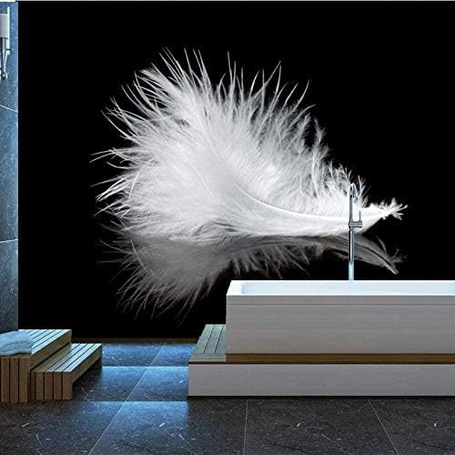 XLMING Pluma Simple Blanco Y Negro 3D Papel Pintado Casa Sala De Estar Sofá Dormitorio Tv Fondo De Pared-350cm×256cm