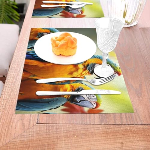 4 sets de table en PVC motif perroquet antidérapants et lavables - 6