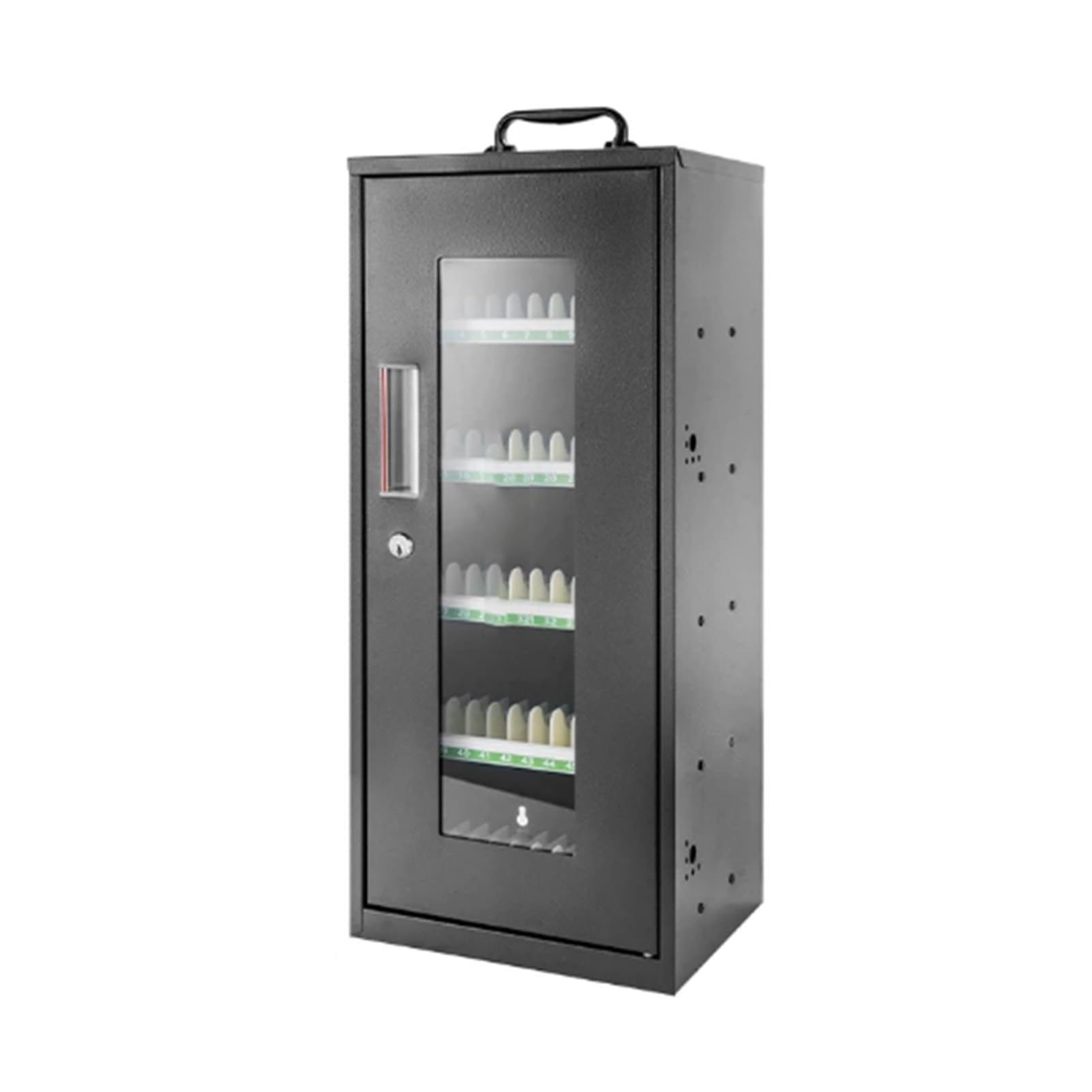 Gabinete de almacenamiento para teléfono móvil de 60 ranuras con cerradura de seguridad y asa