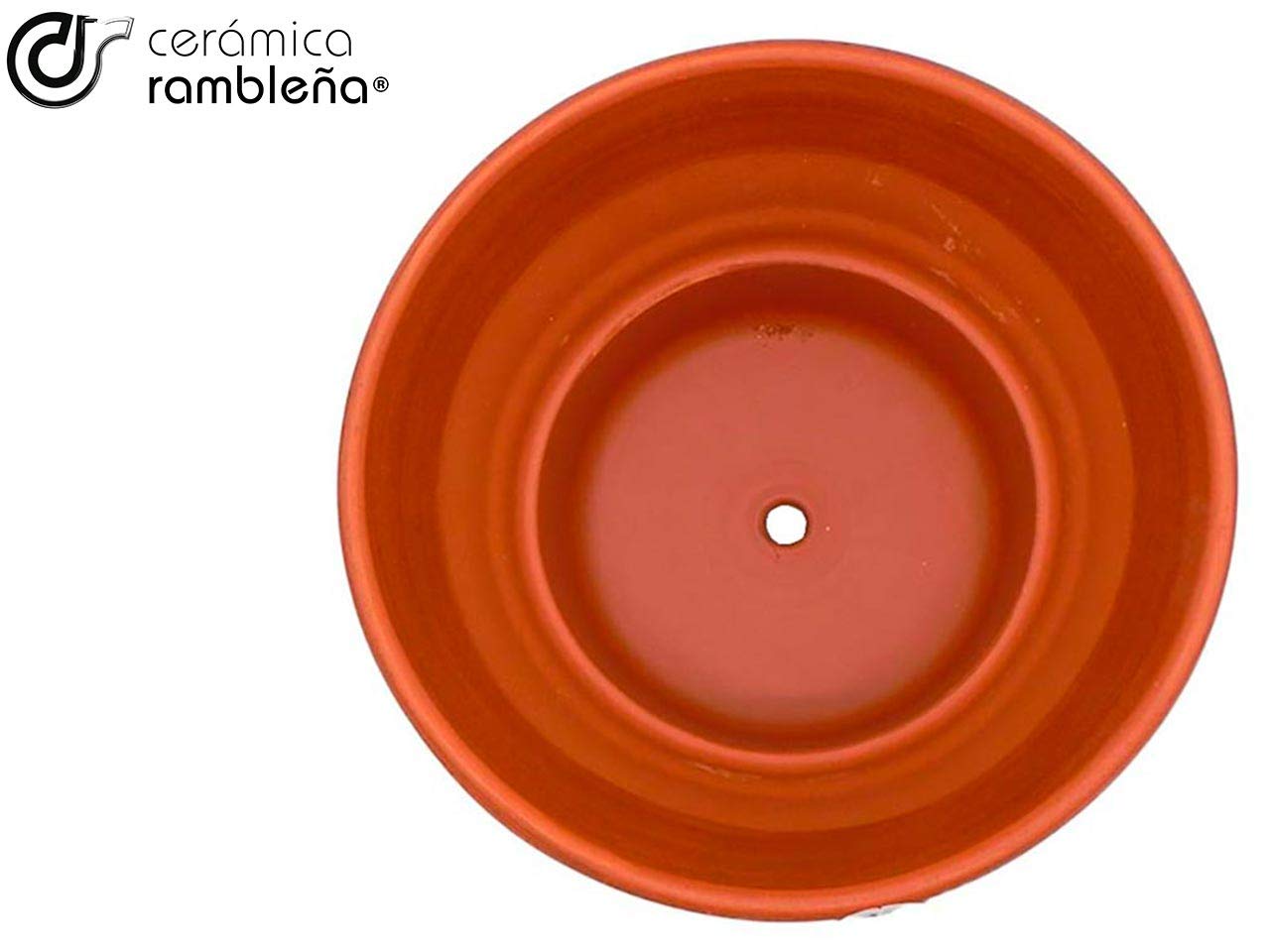 Ceramic RAMBLEÑA | Garnki z czerwonego błota | Dekoracyjne doniczki | Doniczki ceramiczne | Doniczki zewnętrzne | Brązowo-orzech | 100% ręcznie robiona dekoracja | 20x20x18 cm | Talerz w zestawie