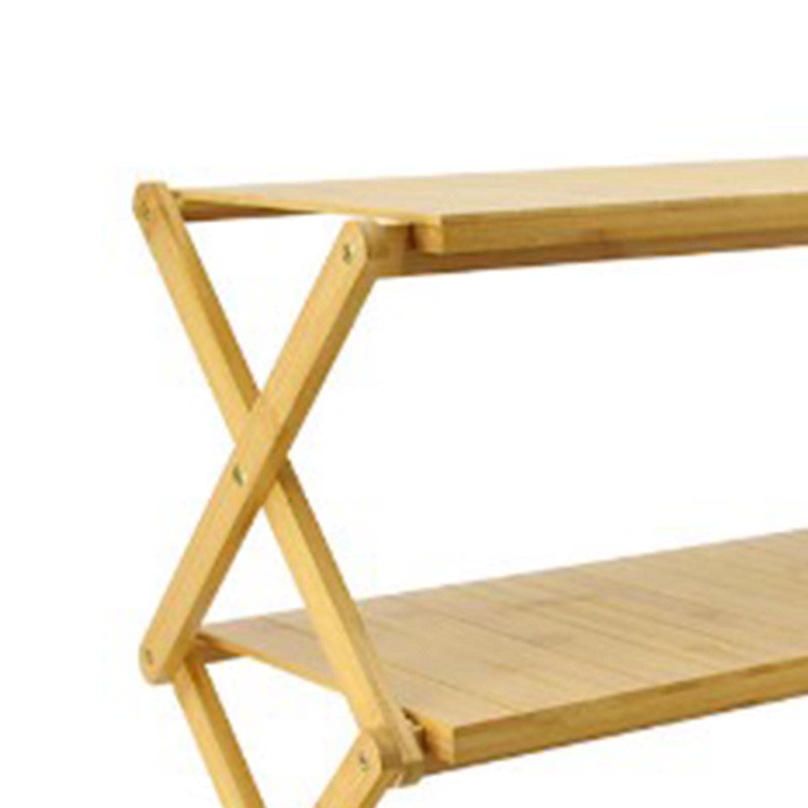 Scaffale pieghevole in legno da campeggio, ecologico, facile da trasportare, salvaspazio, 4 strati, potente portante