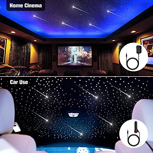 Image of CHINLY Meteor Twinkle 550pcs 9.8ft 0.03in Fiber Optic Lights Star Headliner Kit, Bluetooth APP Controlled Remote, RGBW Star Lights for Ceiling /Headliner /Theater