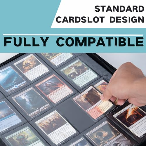 Image of 1000+ Pockets Trading Card Binder, 16-Pocket Card Ablum Compatible with MTG,Sports Cards & Other Standard Size Trading Cards (LIGHT BLUE)
